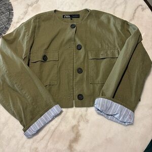 Zara Khaki Women's Utility Jacket